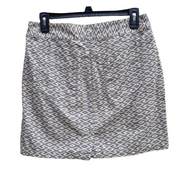 Y2K Gap Mini Skirt Aztec Print Pleated Front Casual Safari Army Green Cream Sz 4 - Picture 2 of 8
